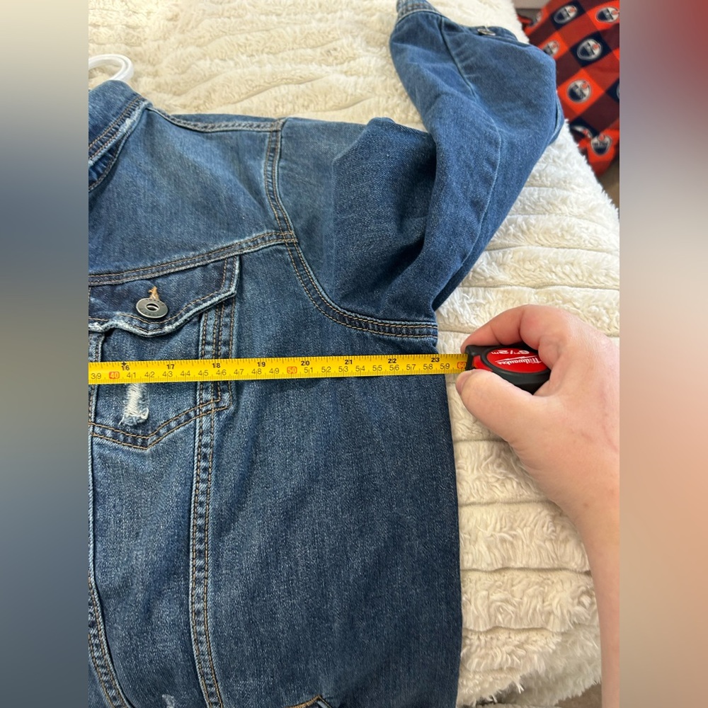 Torrid Distressed Denim Jacket - Picture 6 of 8